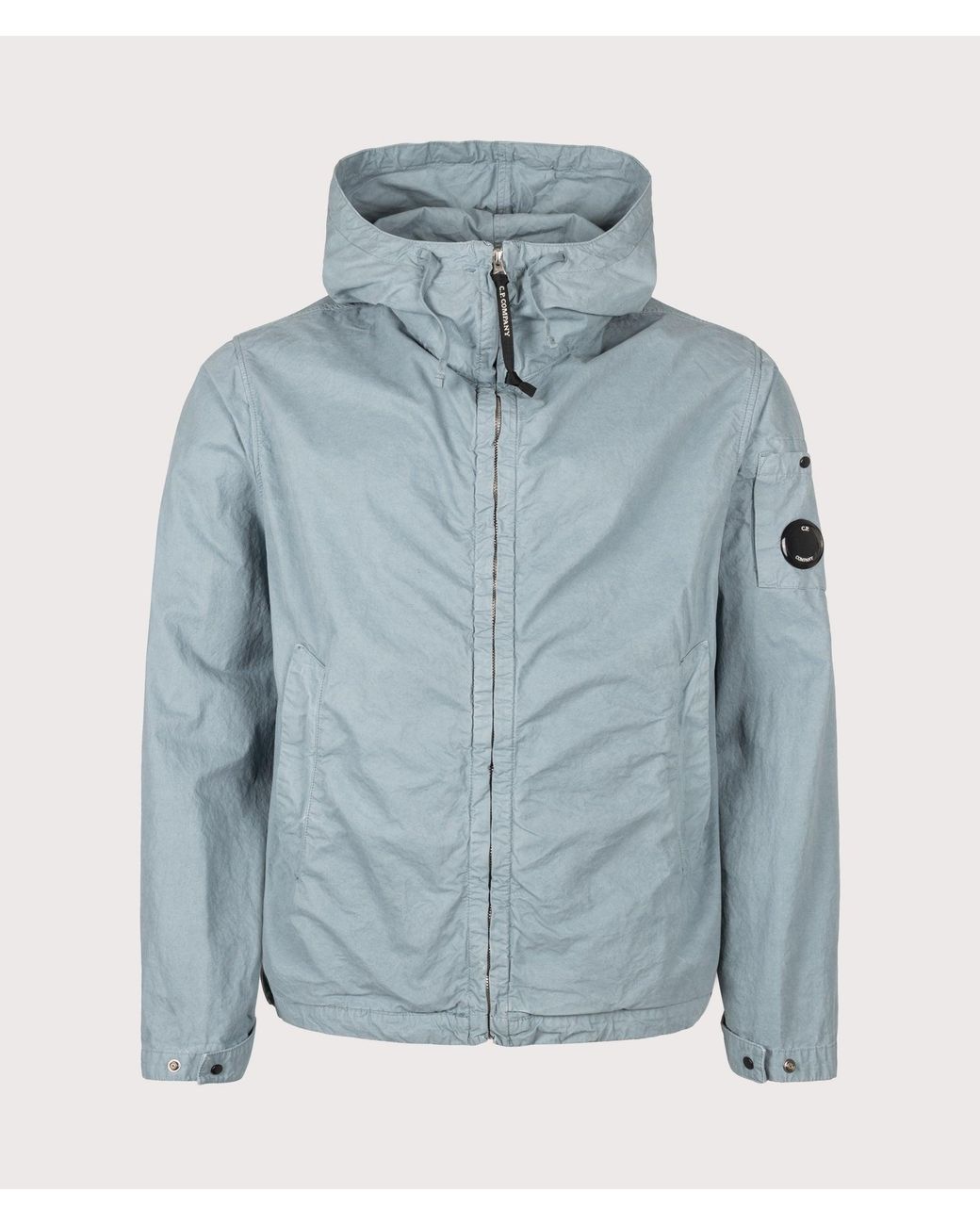 C P Company Blue Micro-Reps Hooded Lens Jacket for men
