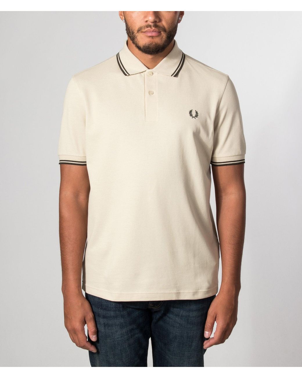 Fred Perry Natural Regular Fit Twin Tipped Polo Shirt for men