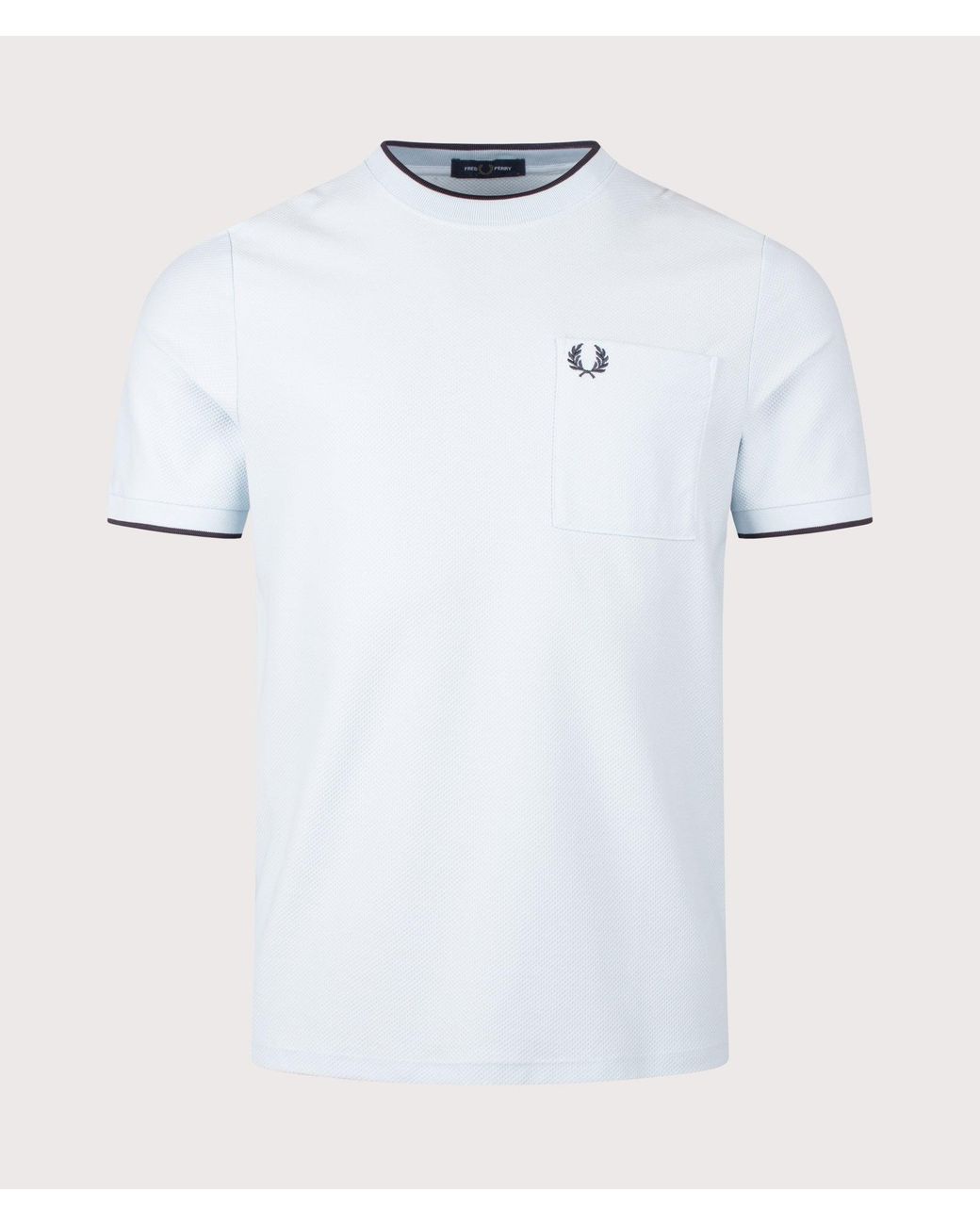 Fred Perry White Regular Fit Pocket Detail Piqué T-Shirt for men