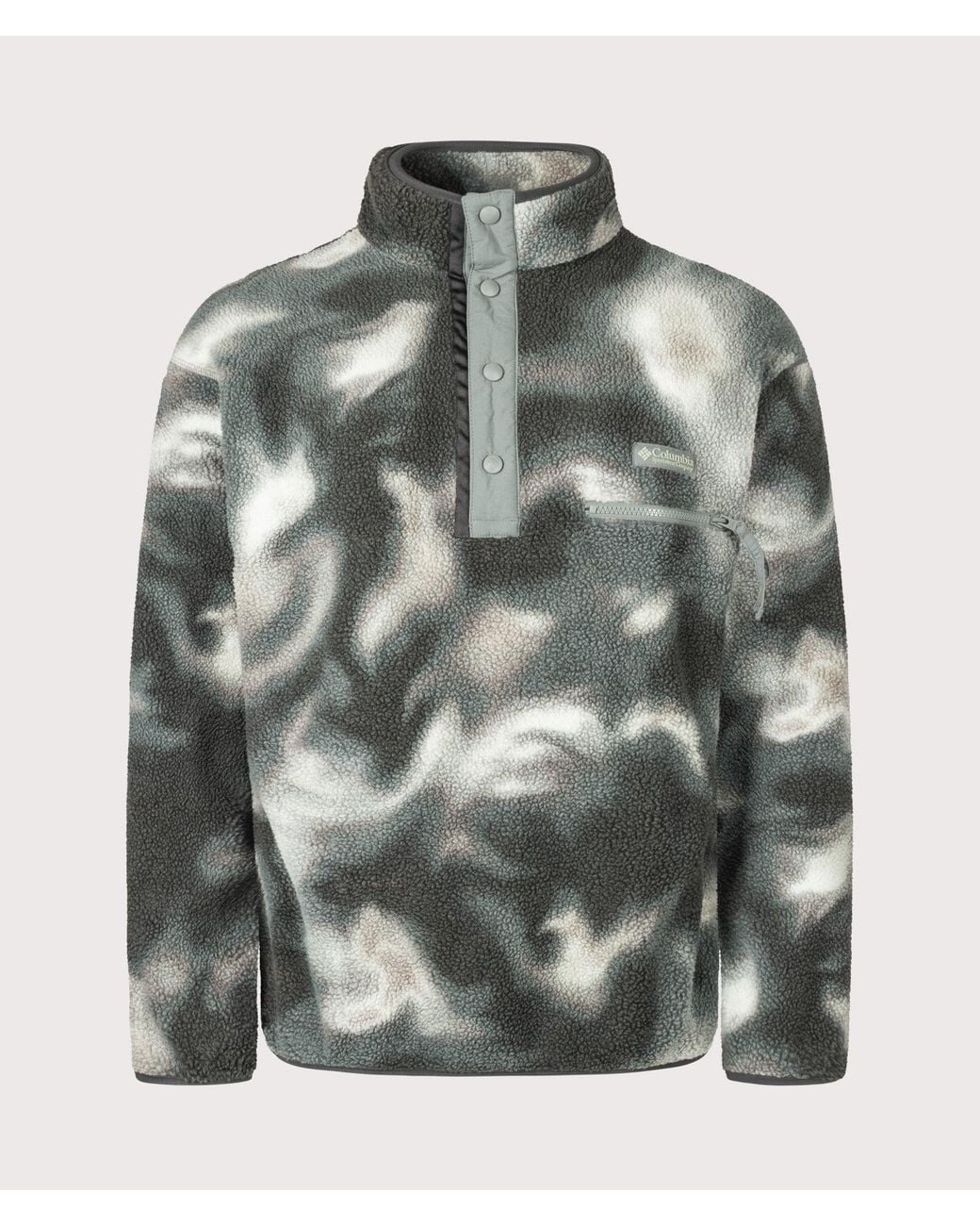 Columbia Gray Regular Fit Helvetia Ii Printed Half Snap Fleece for men