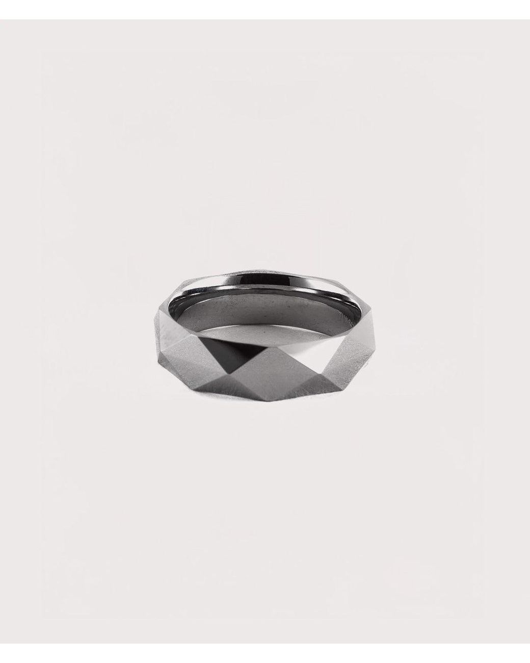 Mysterious Jeweller White Geometric Tungsten Carbide Ring for men