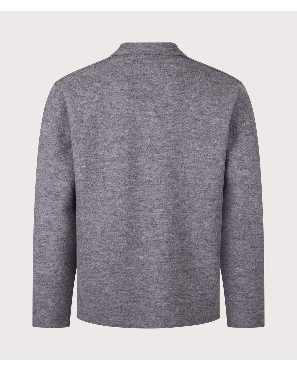 NN07 Gray Jonas Boiled Wool Overshirt for men