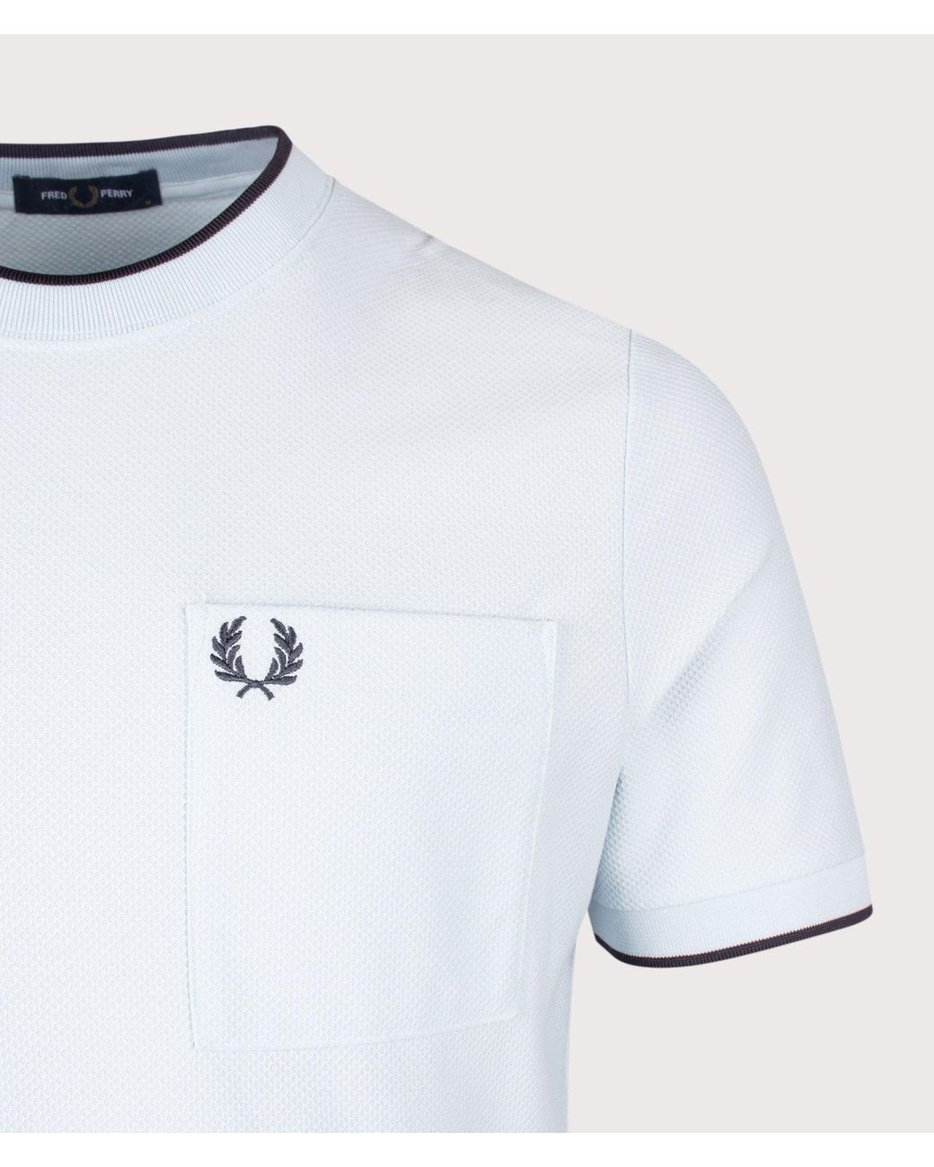 Fred Perry White Regular Fit Pocket Detail Piqué T-Shirt for men