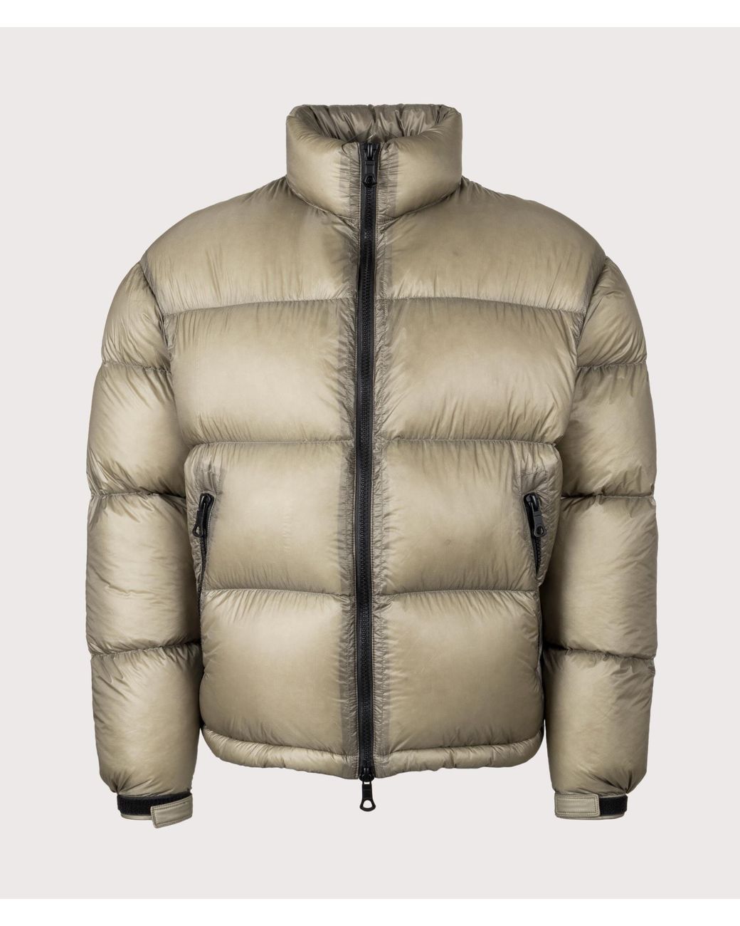 MKI Miyuki-Zoku Green Translucent Funnel Neck Bubble Jacket for men