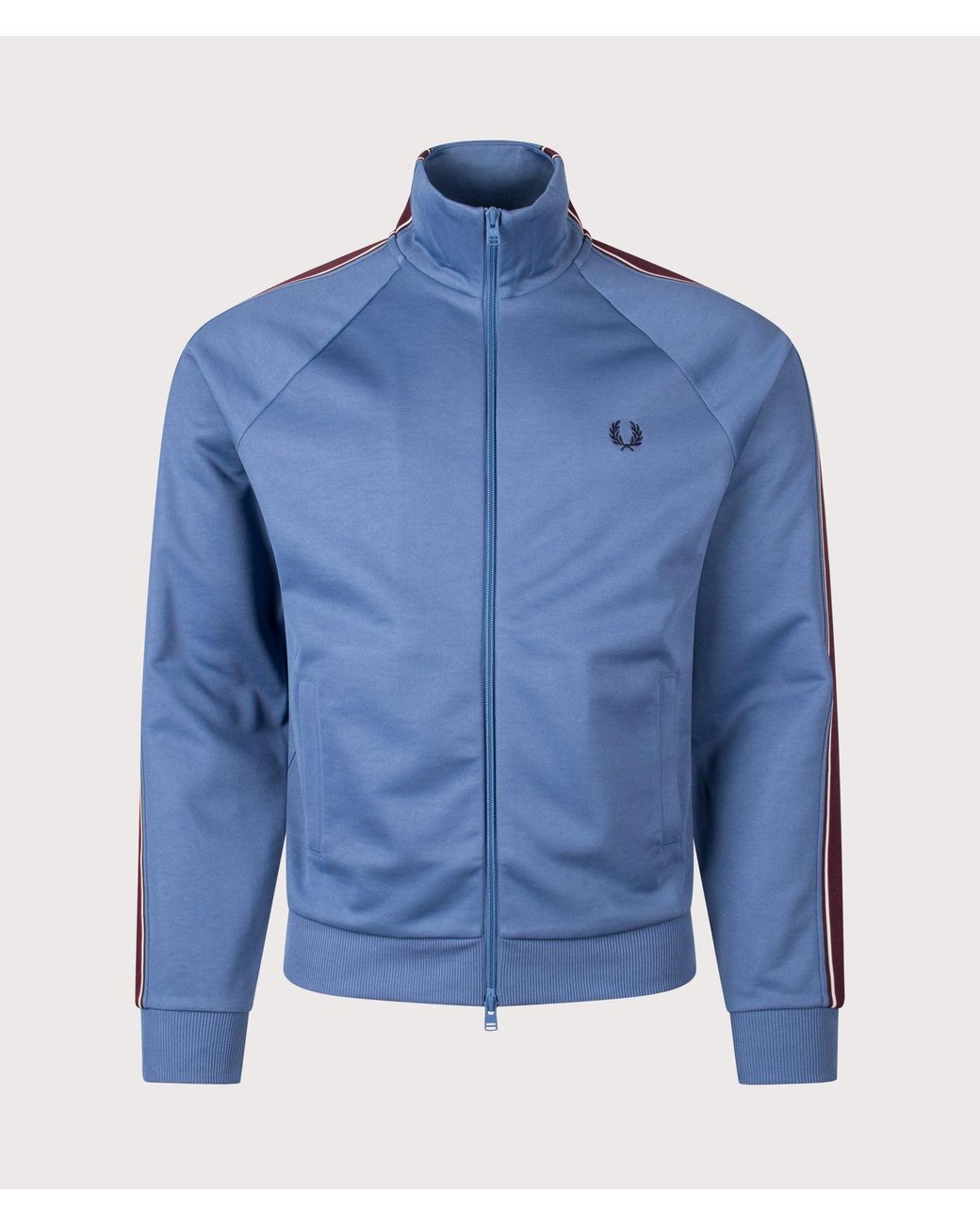 Fred Perry Blue Regular Fit Tramline Tape Track Jacket for men