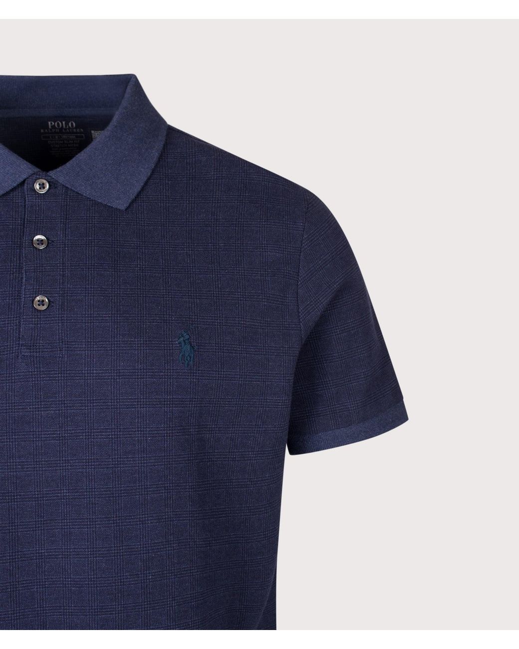 Polo Ralph Lauren Blue Custom Slim Fit Stretch Mesh Polo Shirt for men