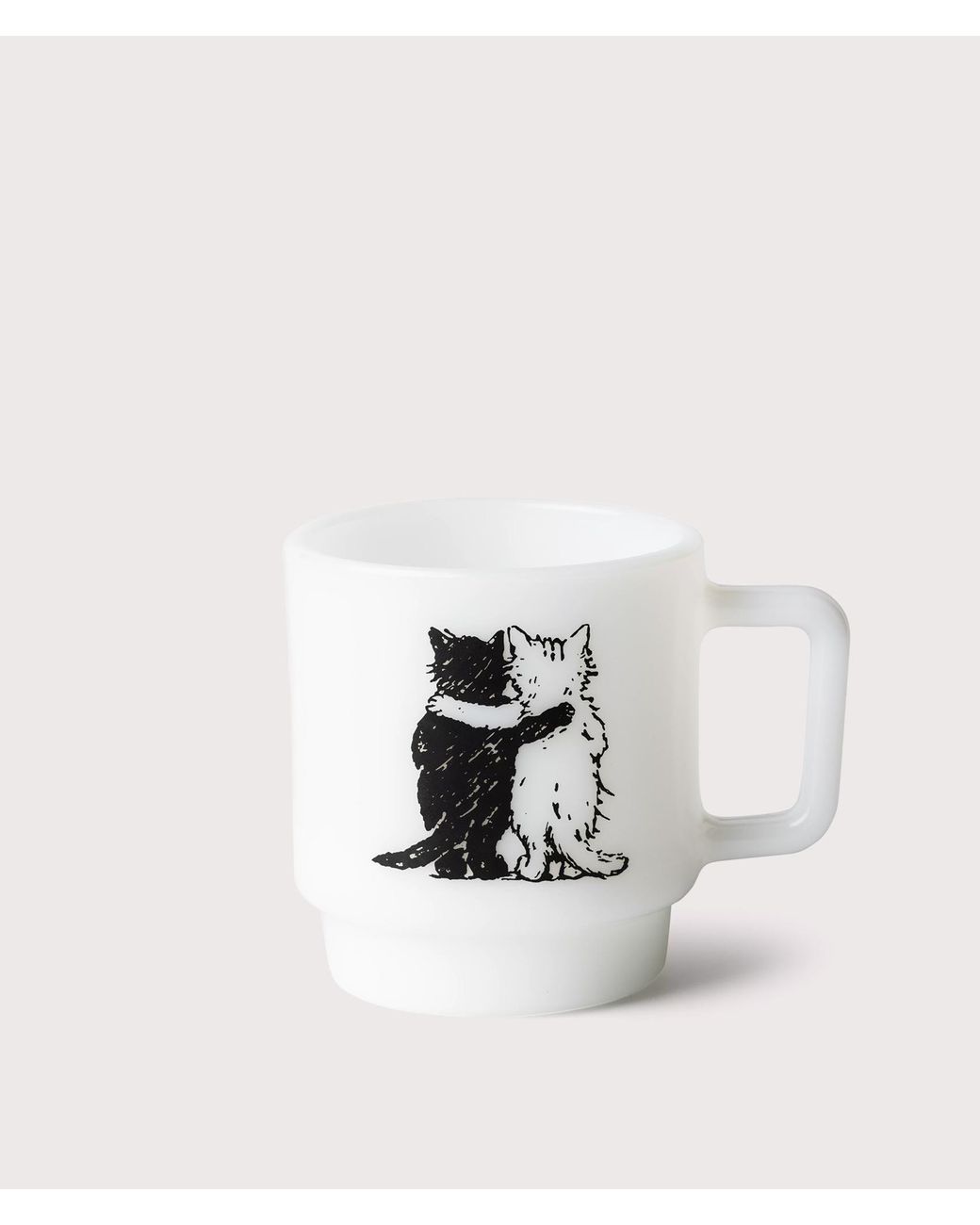 Carhartt White Hugging Cats Milk Glass Mug for men