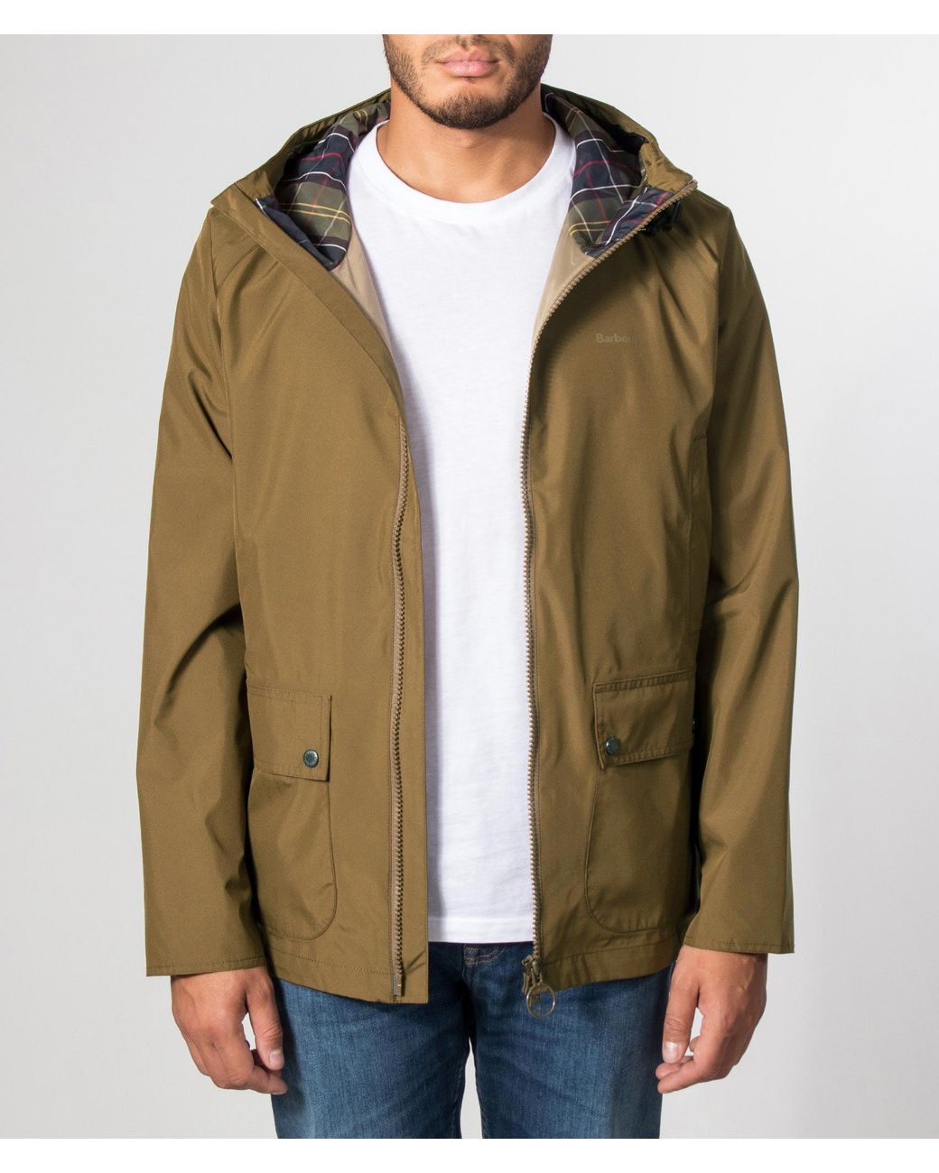 Barbour Green Hooded Domus Waterproof Jacket for men