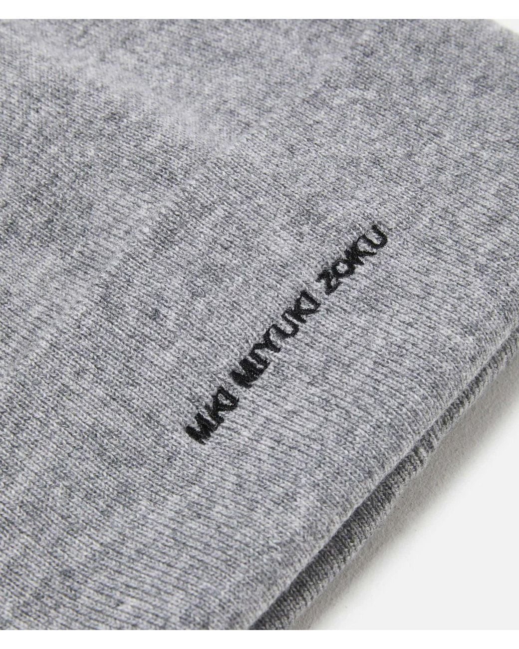MKI Miyuki-Zoku Gray Mki Embroidered Merino Beanie for men