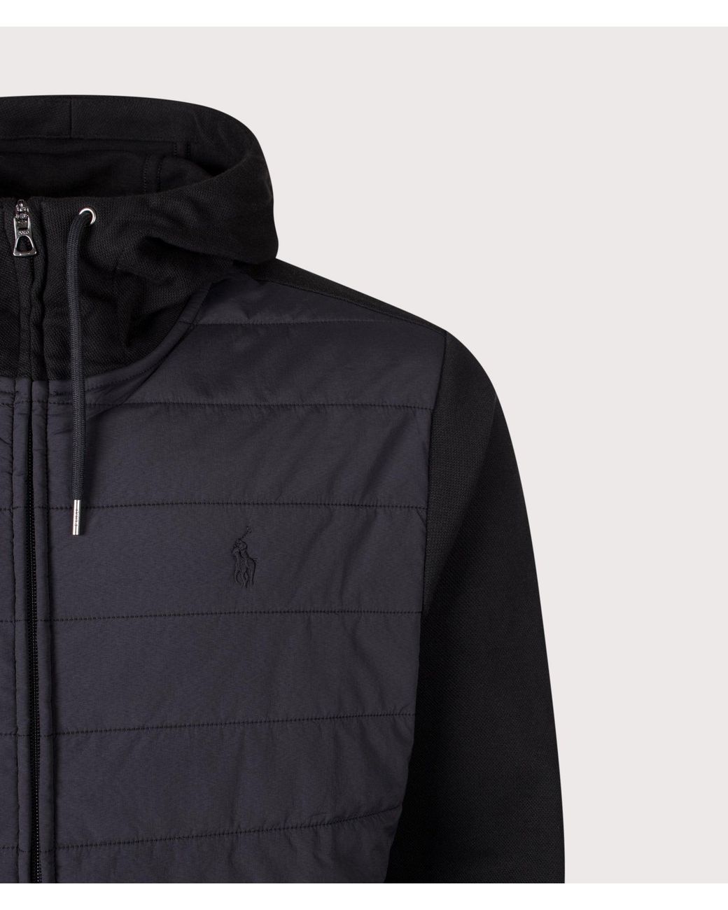 Polo Ralph Lauren Blue Double Knit Jacquard Zip Through Hoodie for men