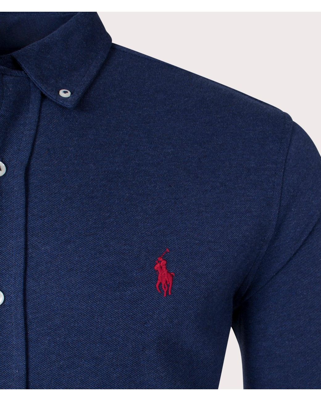 Polo Ralph Lauren Blue Featherweight Mesh Shirt for men