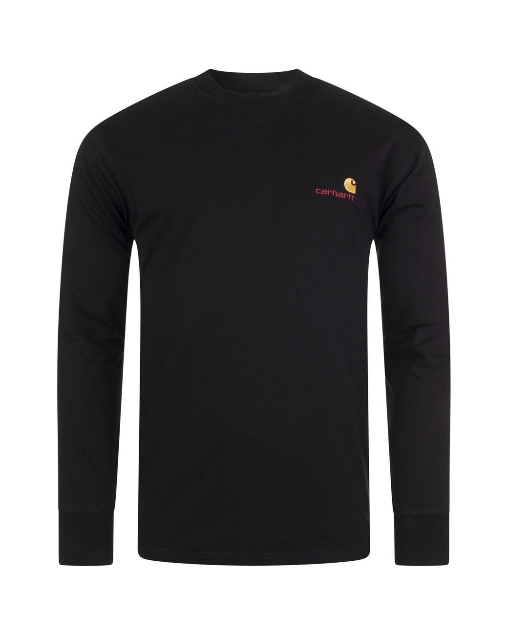 Carhartt Black Loose Fit American Script Long Sleeve T-Shirt for men