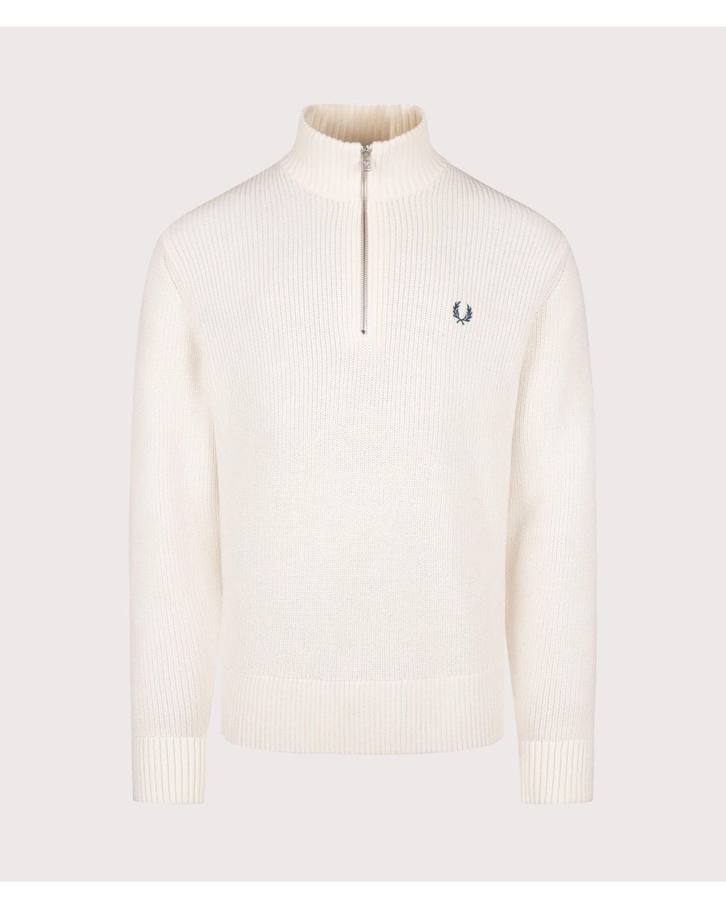 Fred Perry Natural Regular Fit Fisherman Half Zip Jumper for men