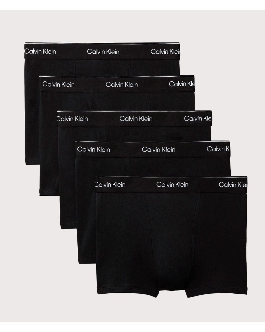 Calvin Klein Black 5 Pack Relaxed Fit Trunks for men