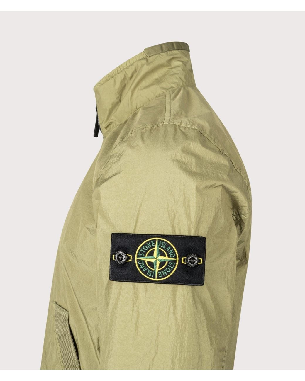 Stone Island Green Garment Dyed Crinkle Reps Ny Jacket for men