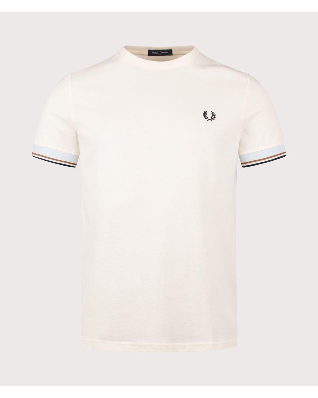 Fred Perry Natural Regular Fit Twin Tipped Cuff T-Shirt for men
