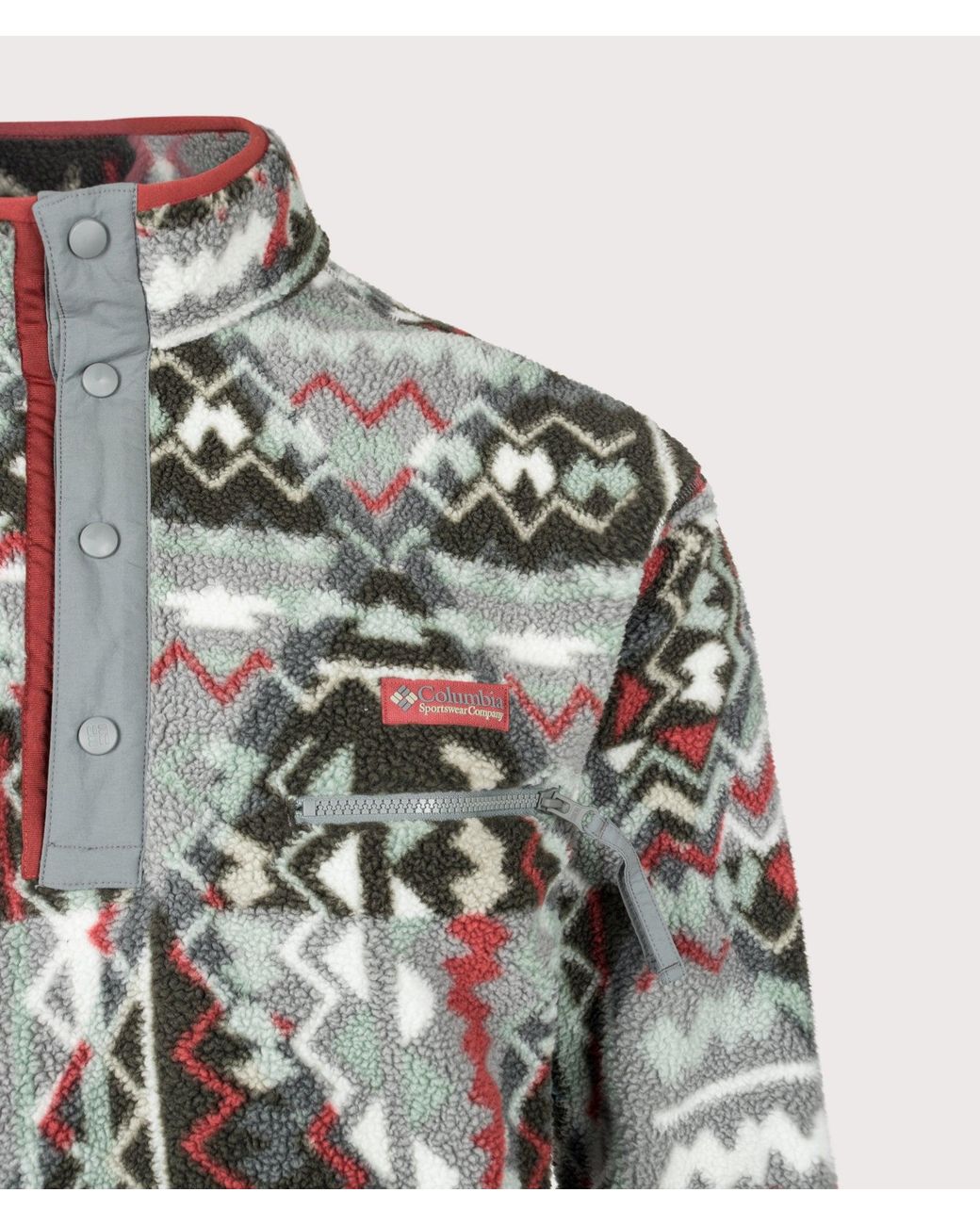Columbia Gray Regular Fit Helvetia Ii Printed Half Snap Fleece for men
