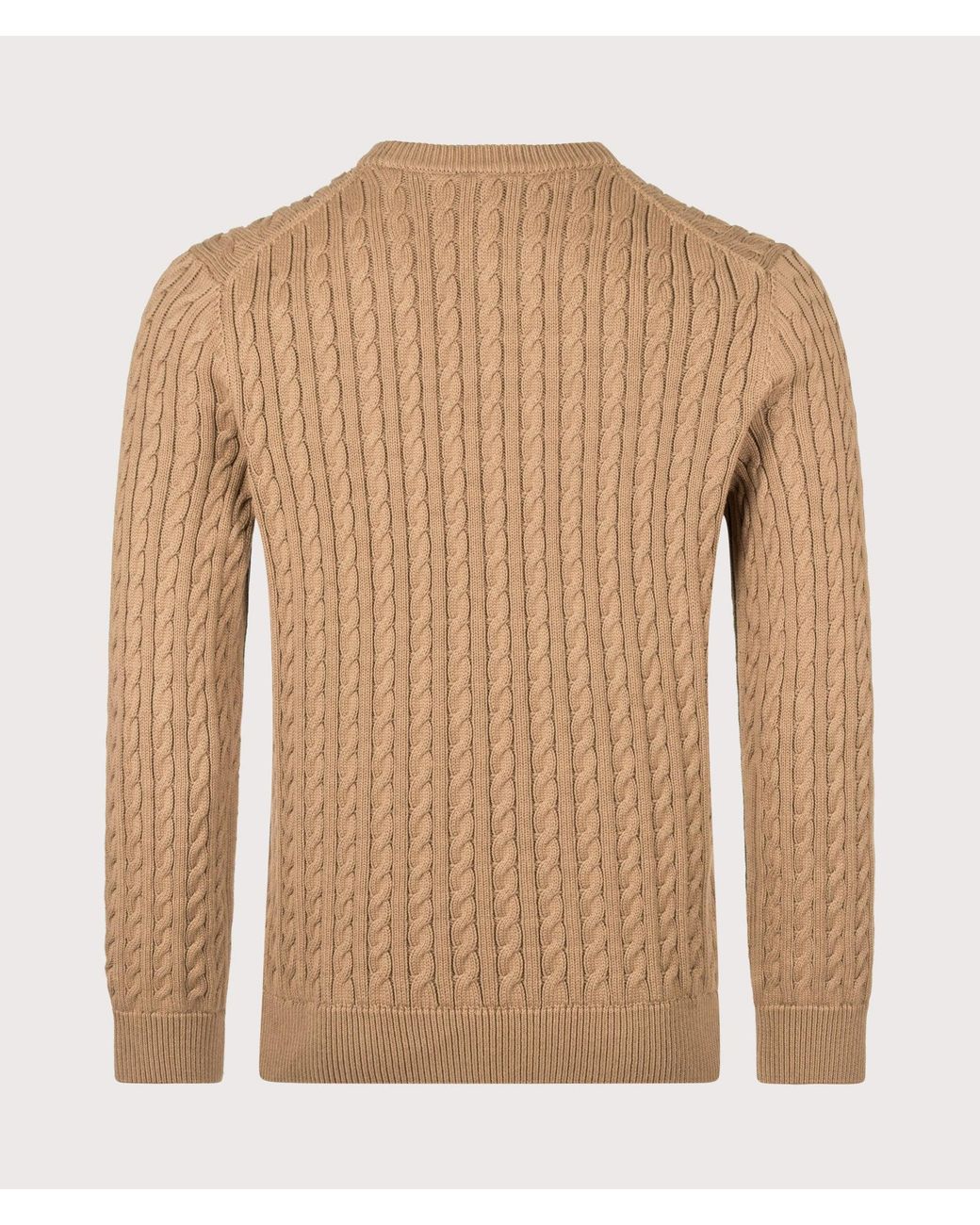 Lacoste Brown Regular Fit Cable Knitted Jumper for men