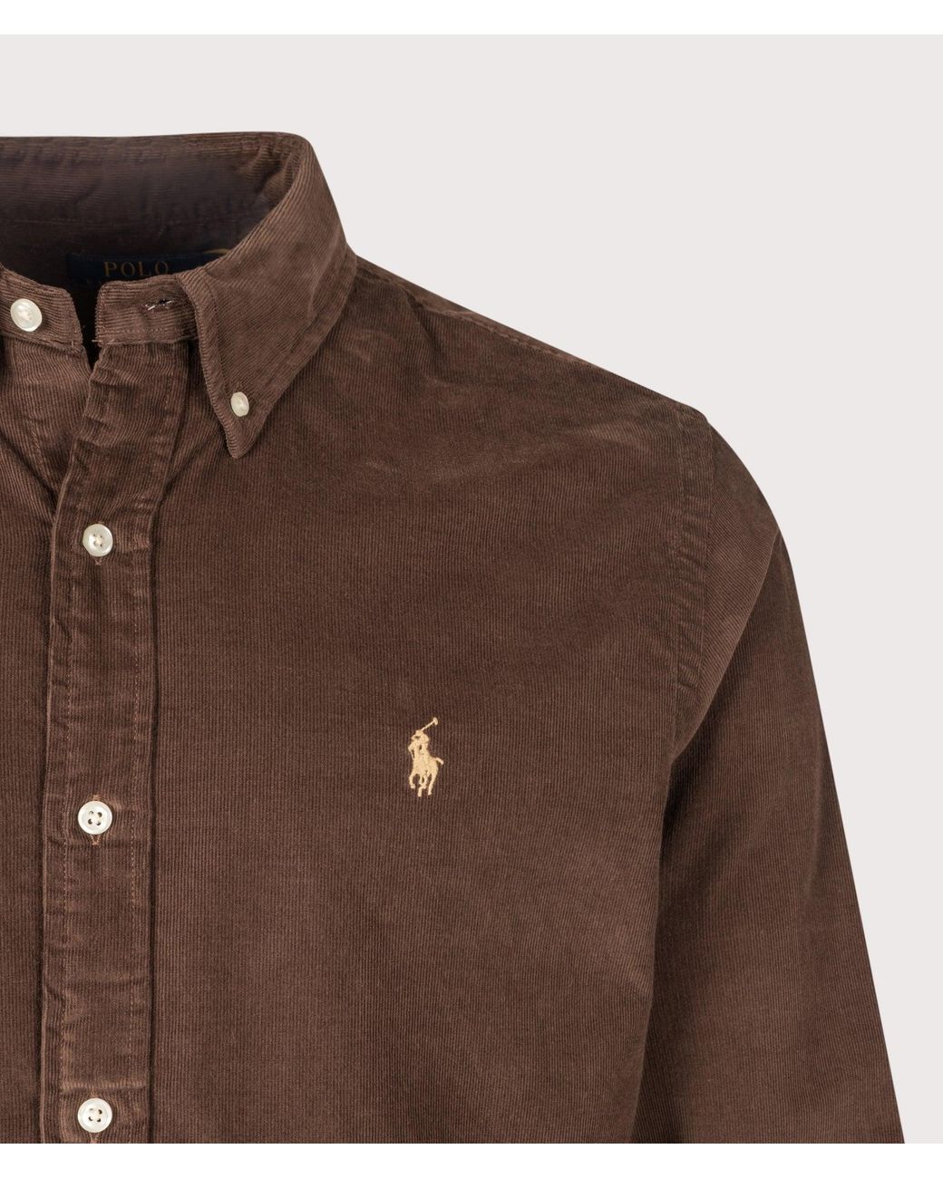 Polo Ralph Lauren Brown Custom Fit Corduroy Shirt for men