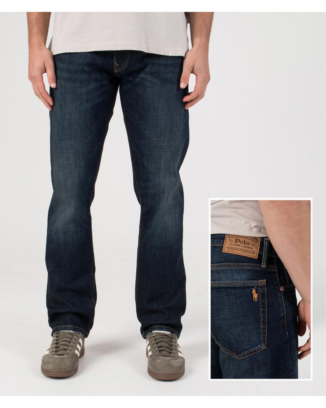 Polo Ralph Lauren Blue Hampton Relaxed Straight Stretch Jeans for men