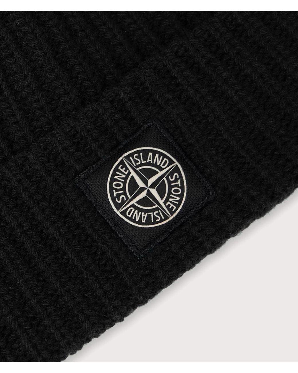 Stone Island Black Light Rws Geelong Wool Beanie for men