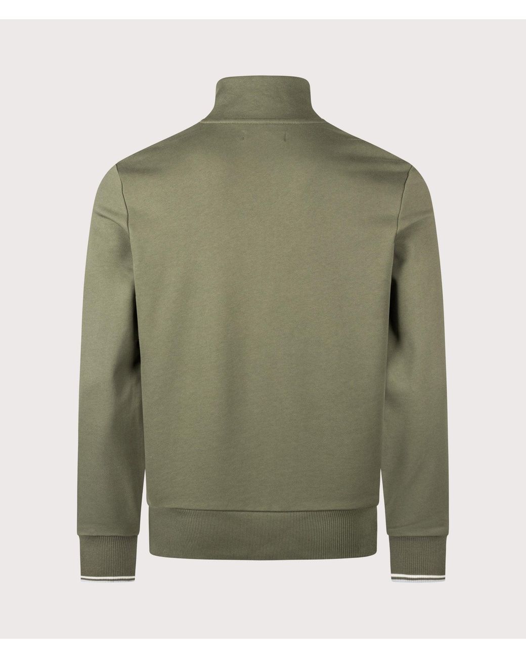 Fred Perry Green Quarter Zip Sweatshirt for men