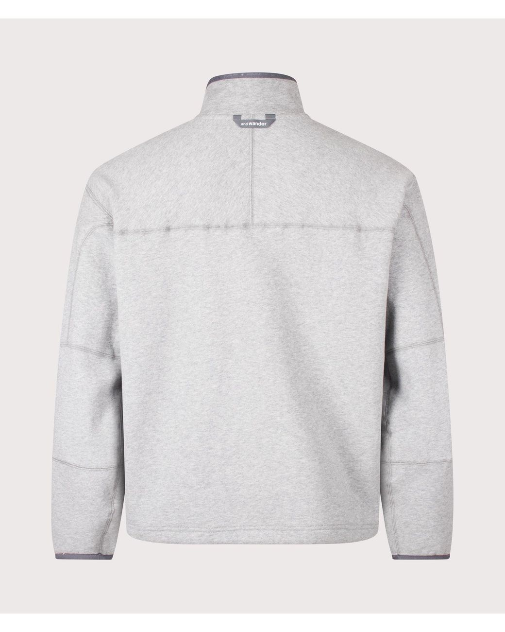 And Wander Gray Relaxed Fit Button Placket Overhead Sweatshirt for men
