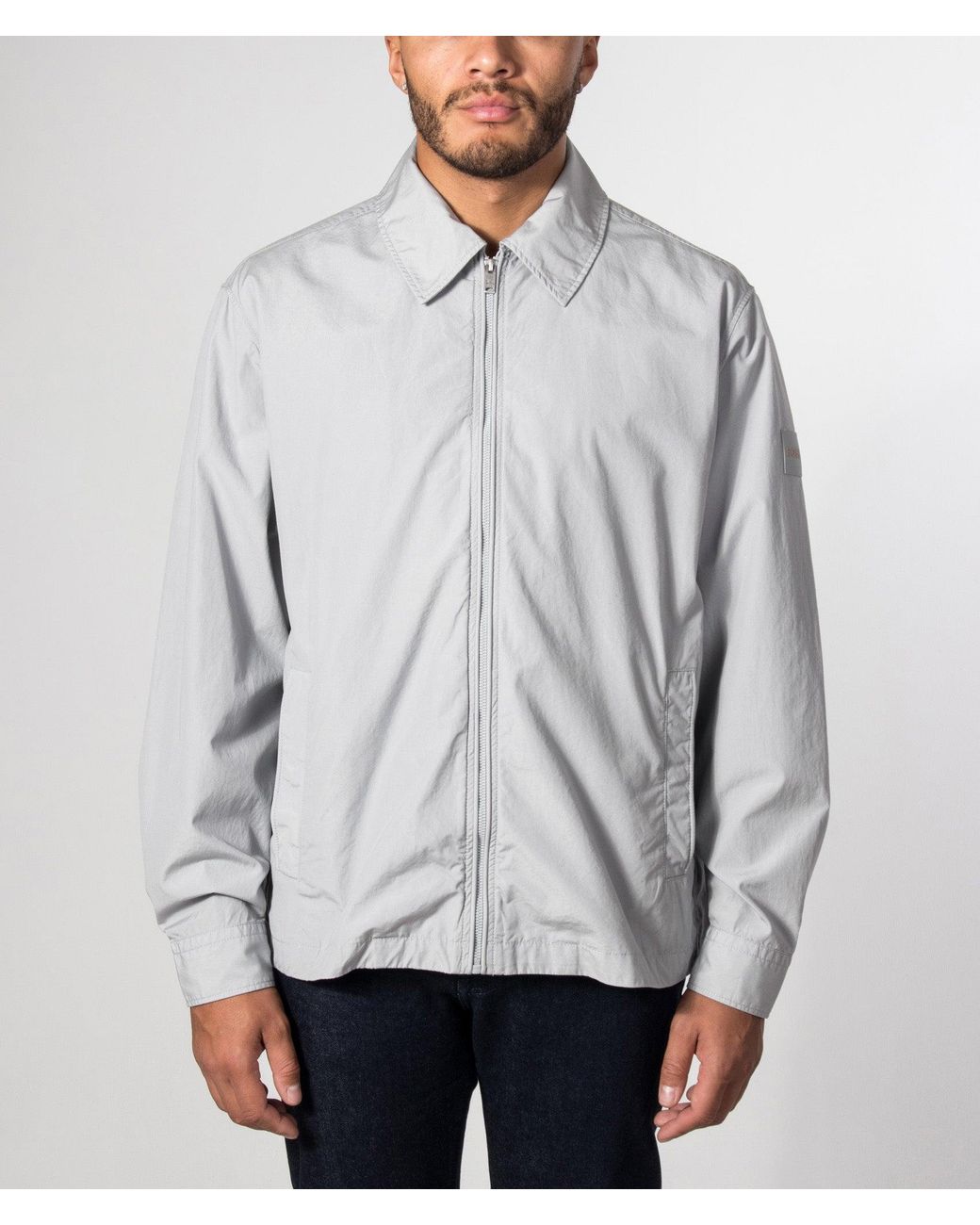 Boss Gray Oversized Lutti M Overshirt for men