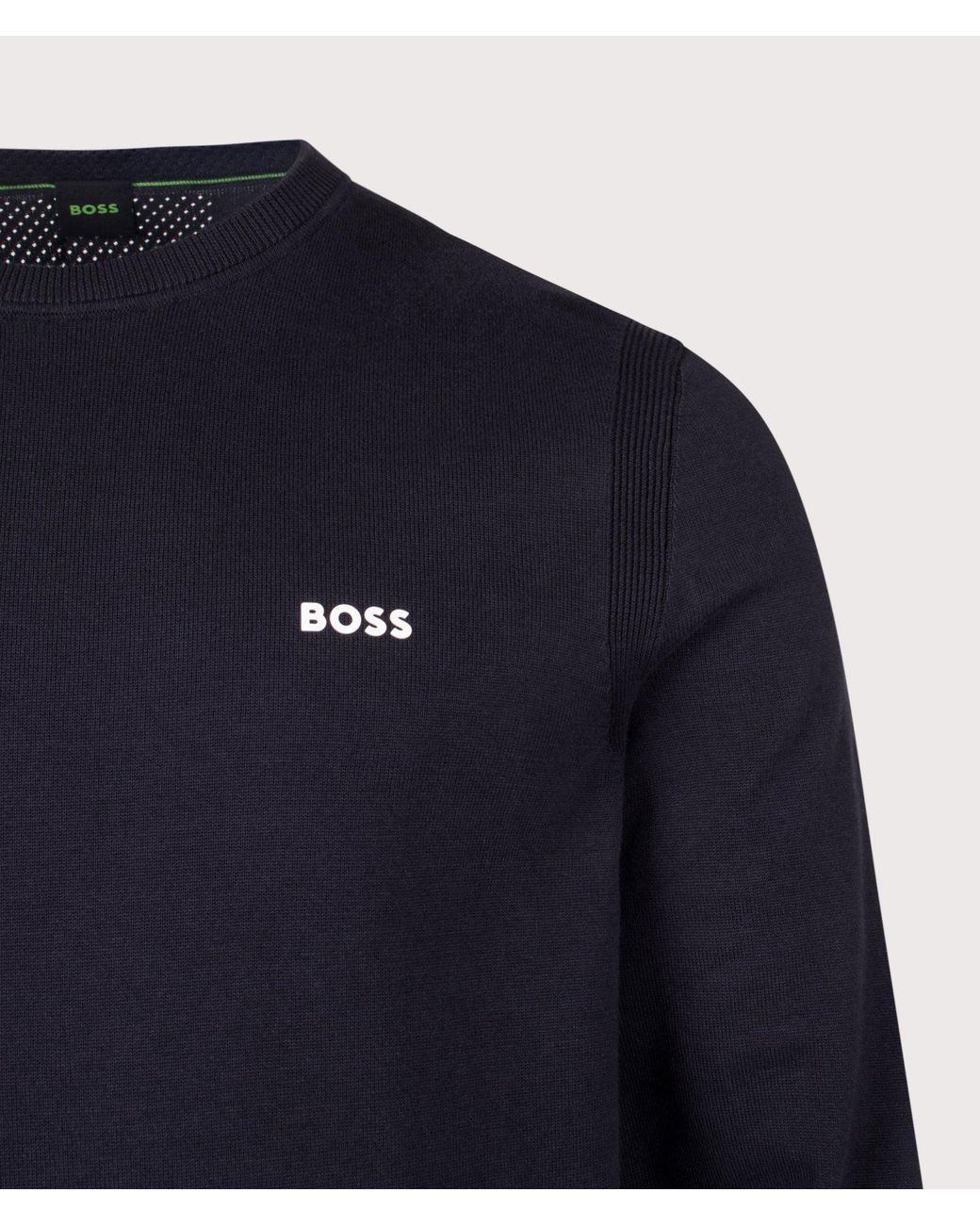 Boss Blue Regular Fit Ever-X Crew Neck Knitted Jumper for men