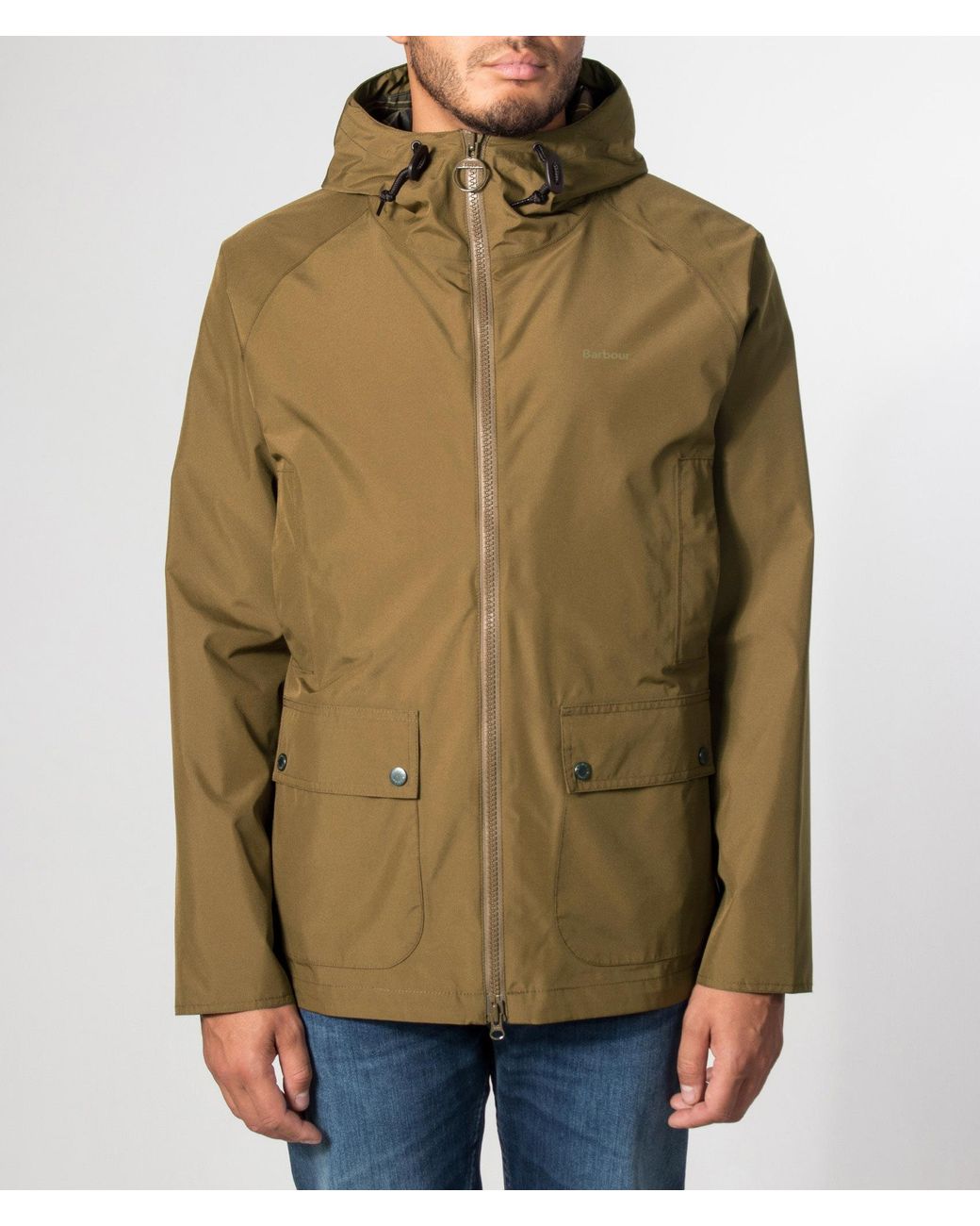 Barbour Green Hooded Domus Waterproof Jacket for men