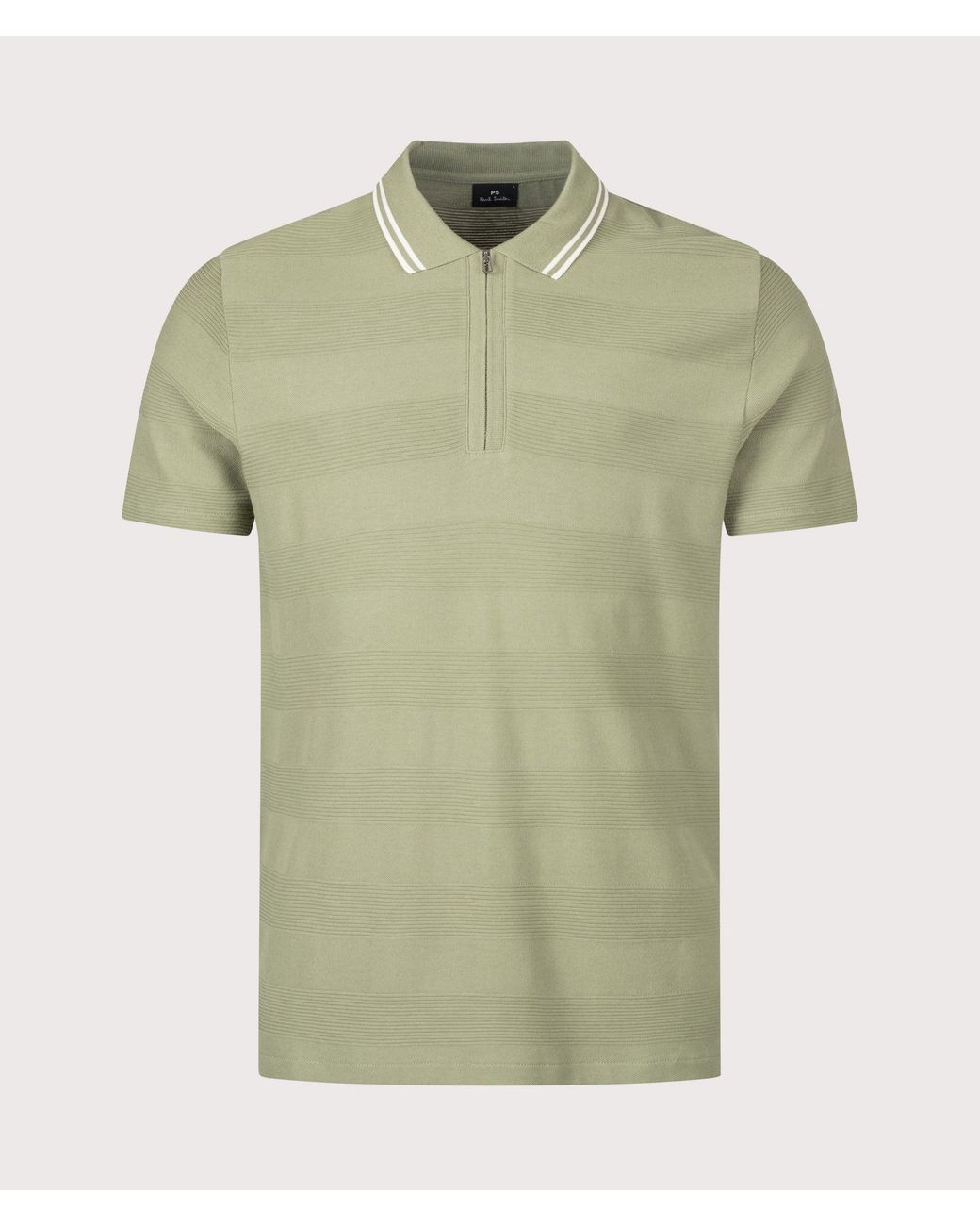 Paul Smith Green Regular Fit Quarter Zip Polo Shirt for men