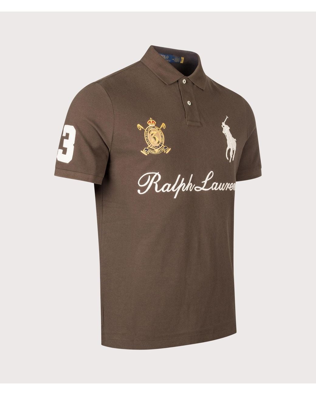 Polo Ralph Lauren Brown Classic Fit Big Pony Mesh Polo Shirt for men