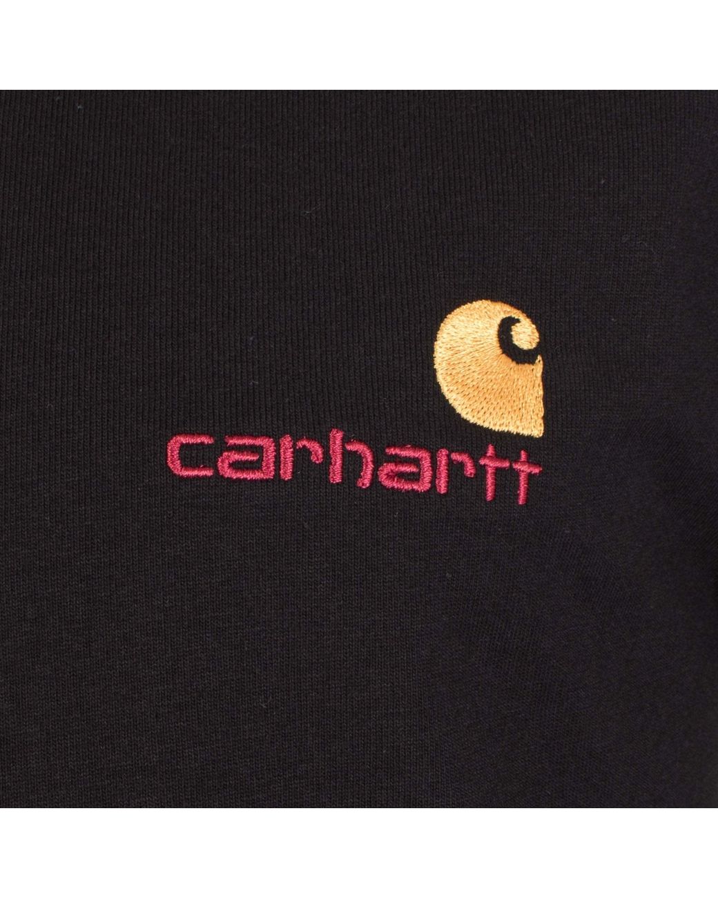 Carhartt Black Loose Fit American Script Long Sleeve T-Shirt for men