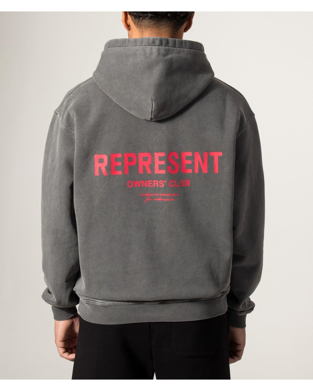 Represent Gray Oversized Fit Owners Club Hoodie for men