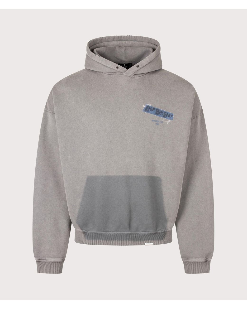 Represent Gray Oversized Fit Ransom Hoodie for men
