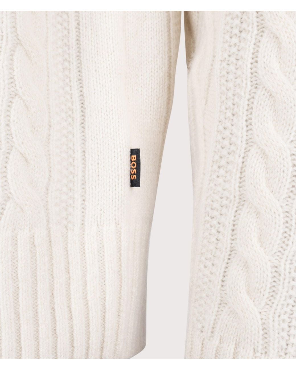 Boss White Relaxed Fit Atreccio Jumper for men