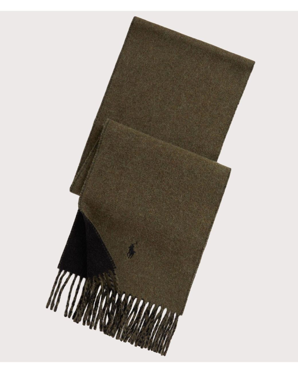 Polo Ralph Lauren Green Reversible Wool Blend Scarf for men