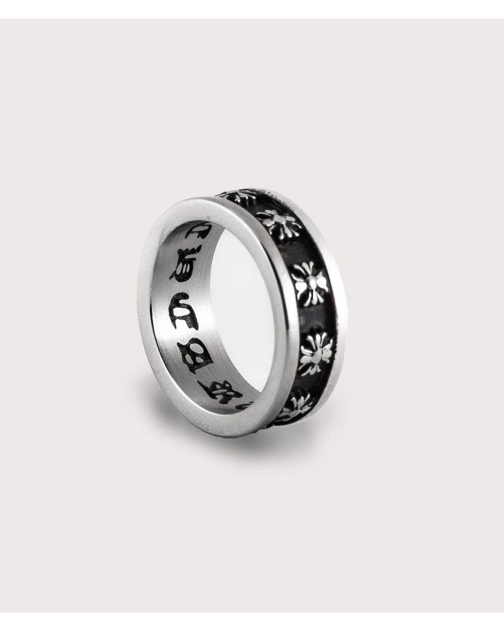 Mysterious Jeweller Black Stainless Steel Cross Ring for men