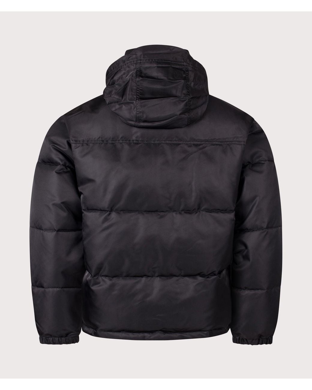 Drole de Monsieur Black Relaxed Fit Slogan Puffer Jacket for men