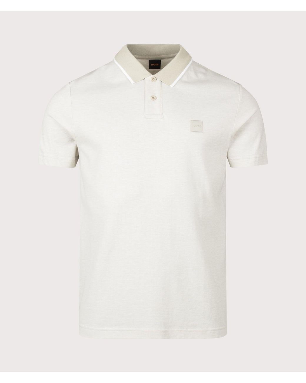 Boss White Regular Fit Passerford Polo Shirt for men