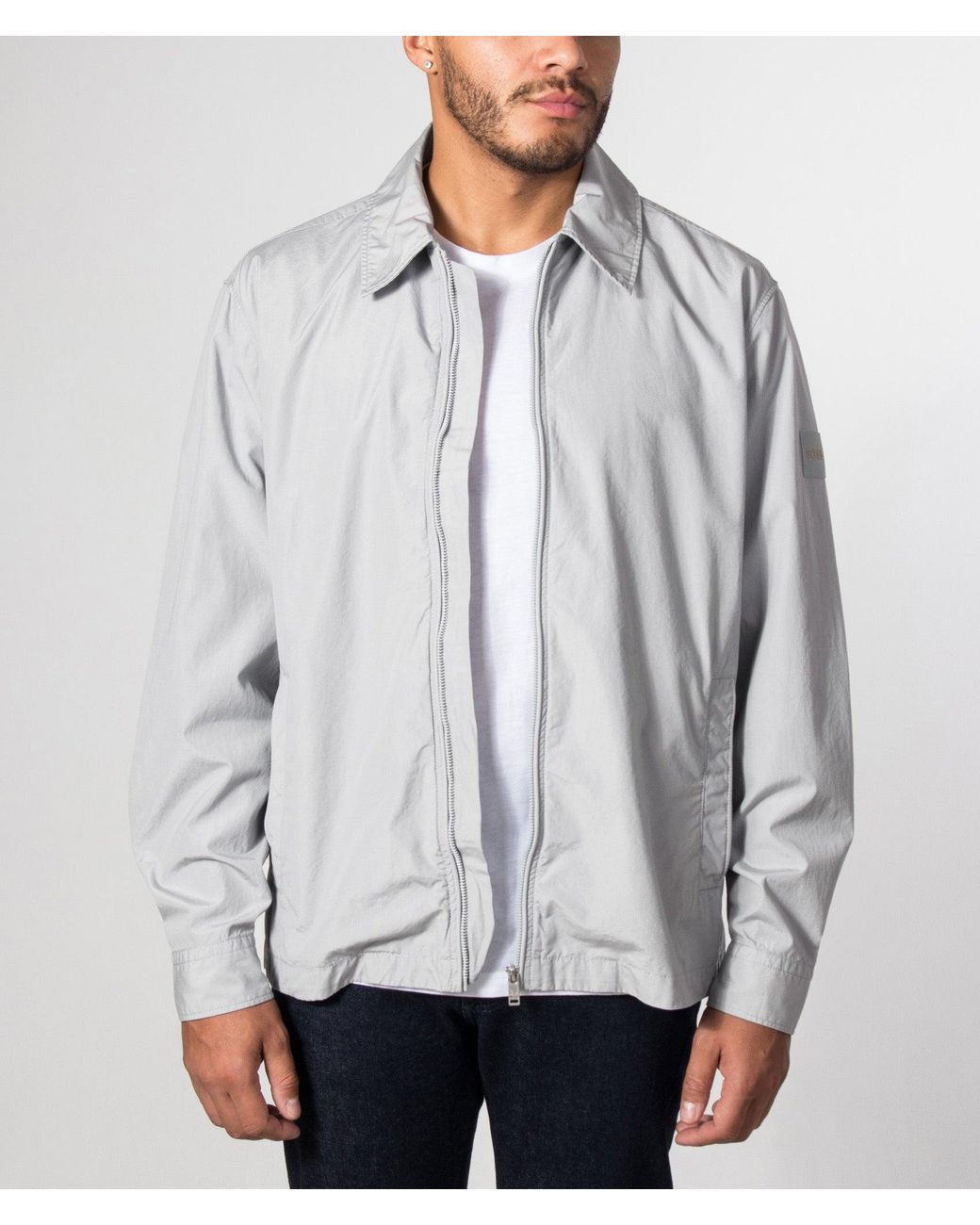 Boss Gray Oversized Lutti M Overshirt for men