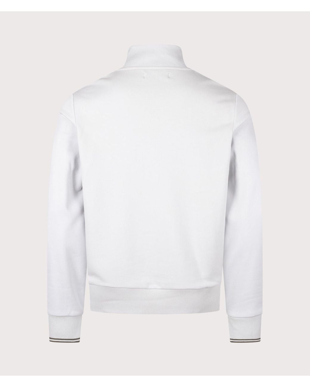 Fred Perry White Regular Fit Quarter Zip Sweatshirt for men