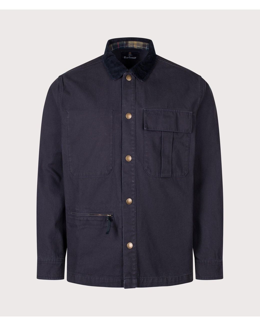 Barbour Blue Relaxed Fit Ursula Canvas Overshirt for men