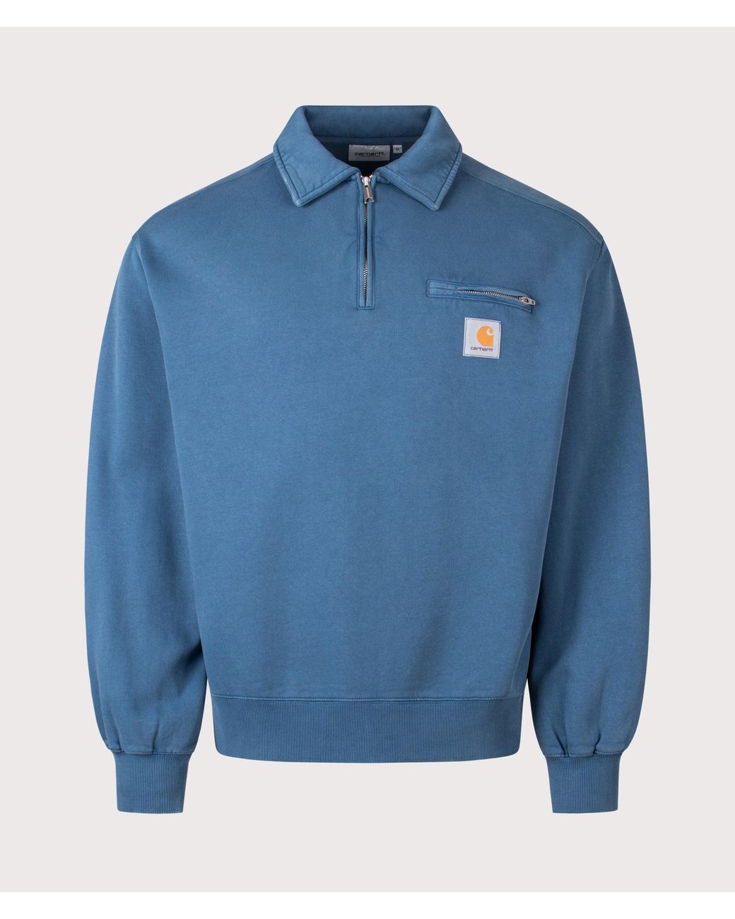 Carhartt Blue Balloon Fit Half Zip Detroit Sweatshirt for men