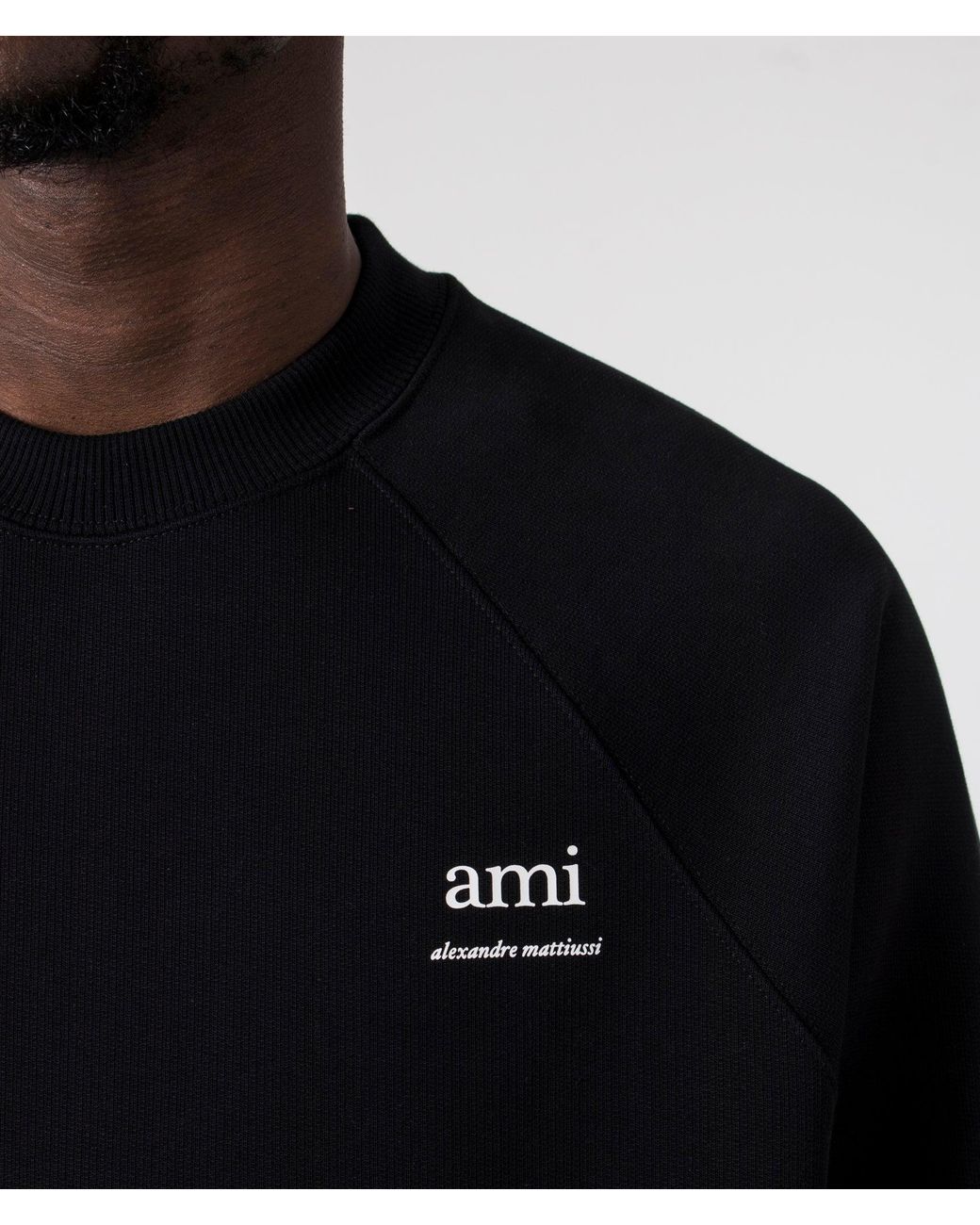 AMI Black Loopback Sweatshirt for men