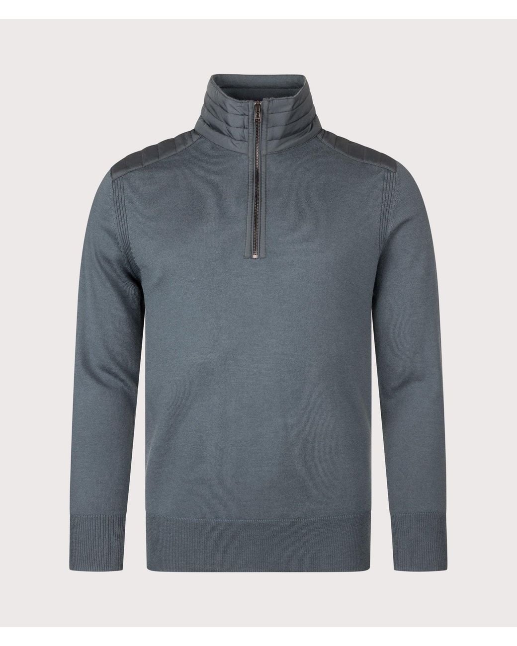 Belstaff Gray Kilmington Quarter Zip Jumper for men
