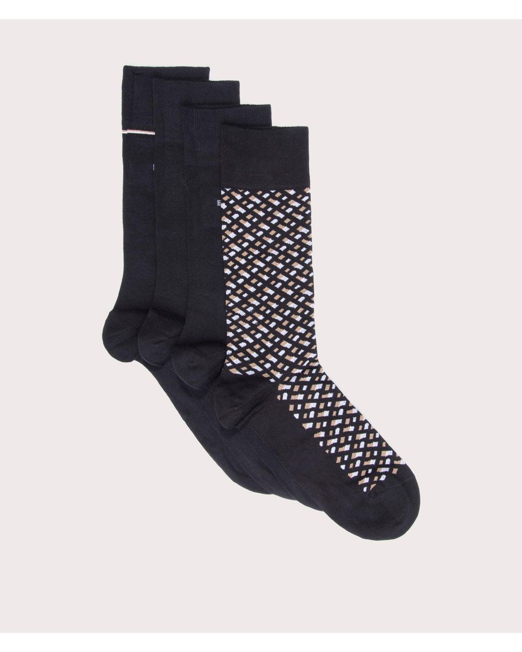 Boss Blue 4 Pack Rs Monogramed Socks for men