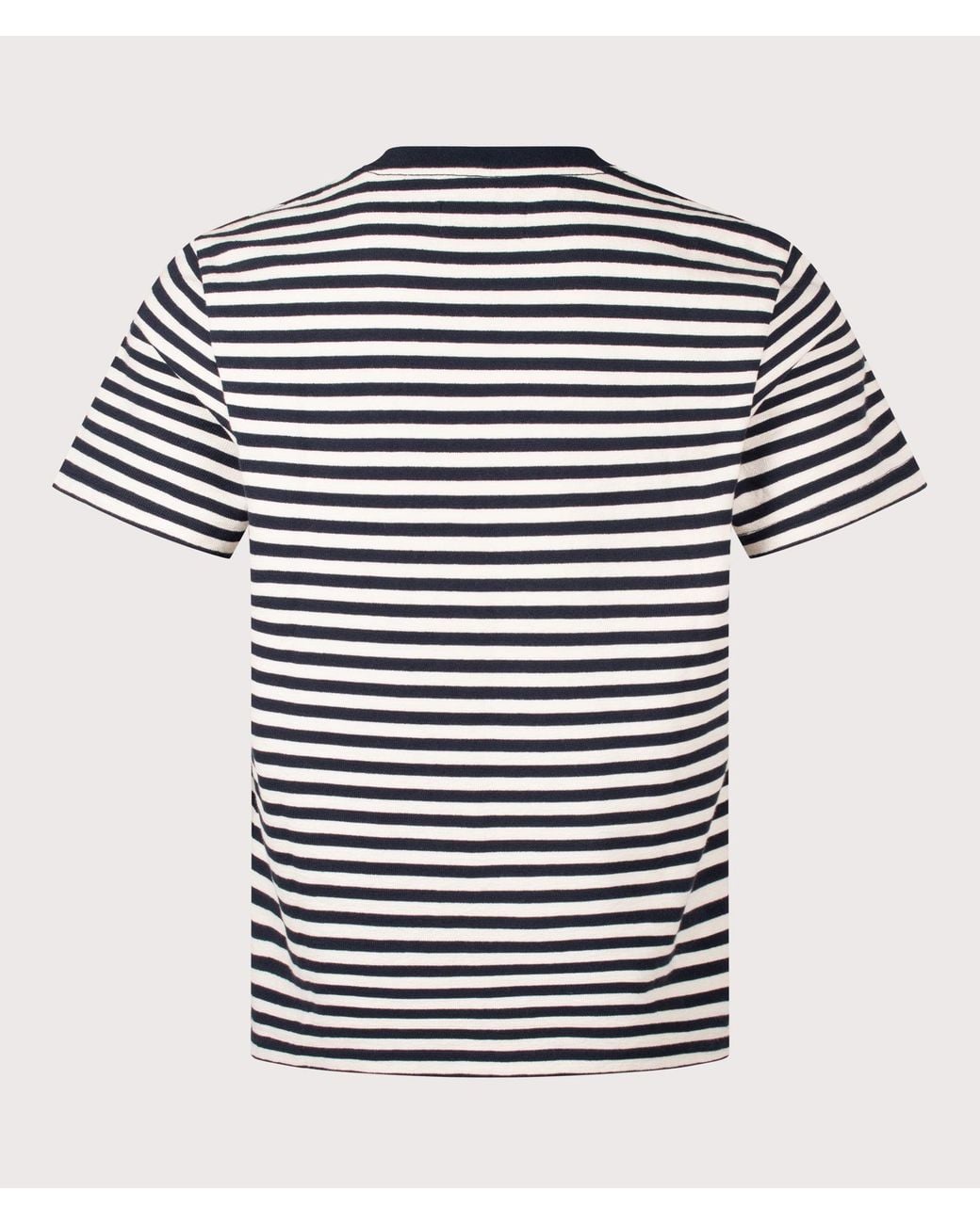 Wax London Blue Regular Fit Dean Striped T-Shirt for men