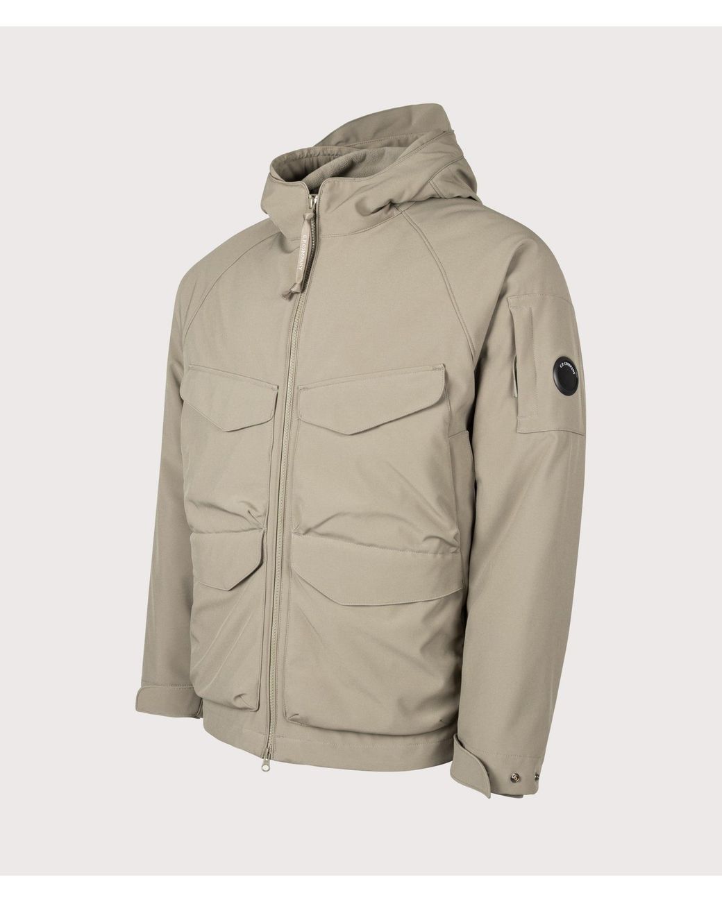 C P Company Natural C.P. Shell-R Padded Hooded Lens Jacket for men
