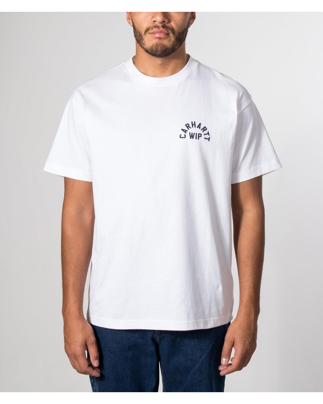 Carhartt White Loose Fit Arch Script T-Shirt for men